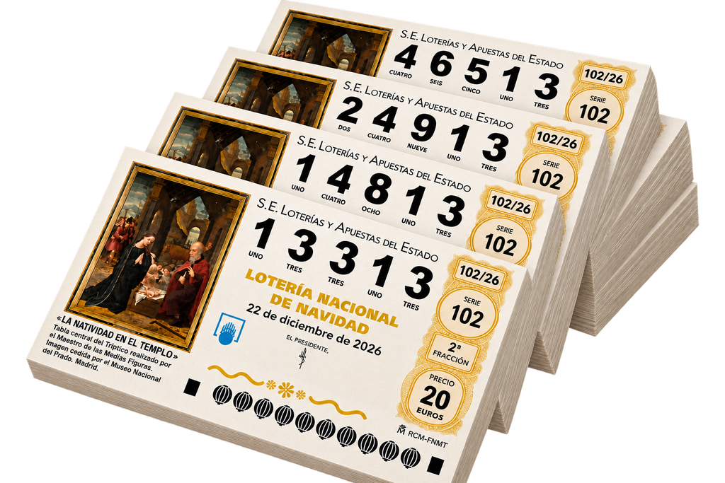 Décimos de la Lotería de Navidad con números terminados en 13